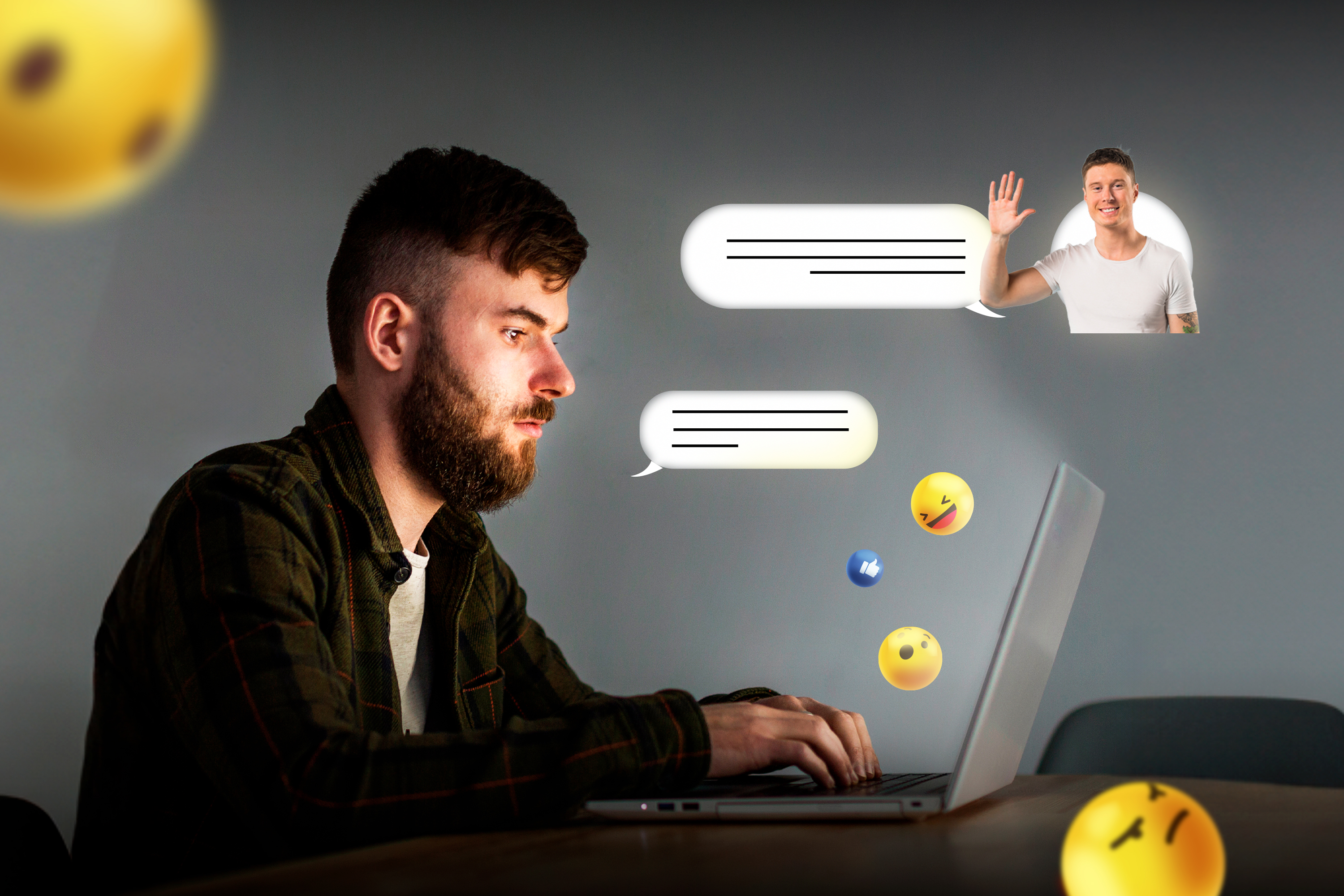 Person looking at chat